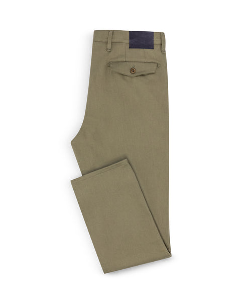 CHINOS - CUSTOM MADE -  olive twill stretch