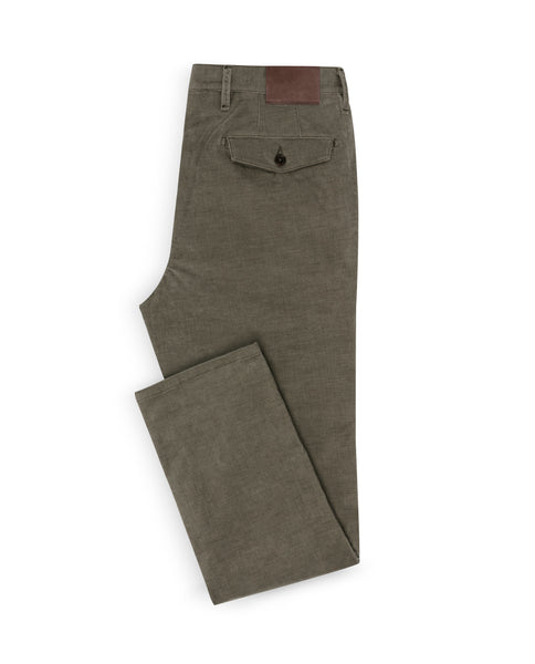 CHINOS - CUSTOM MADE -    dusty olive corduroy stretch