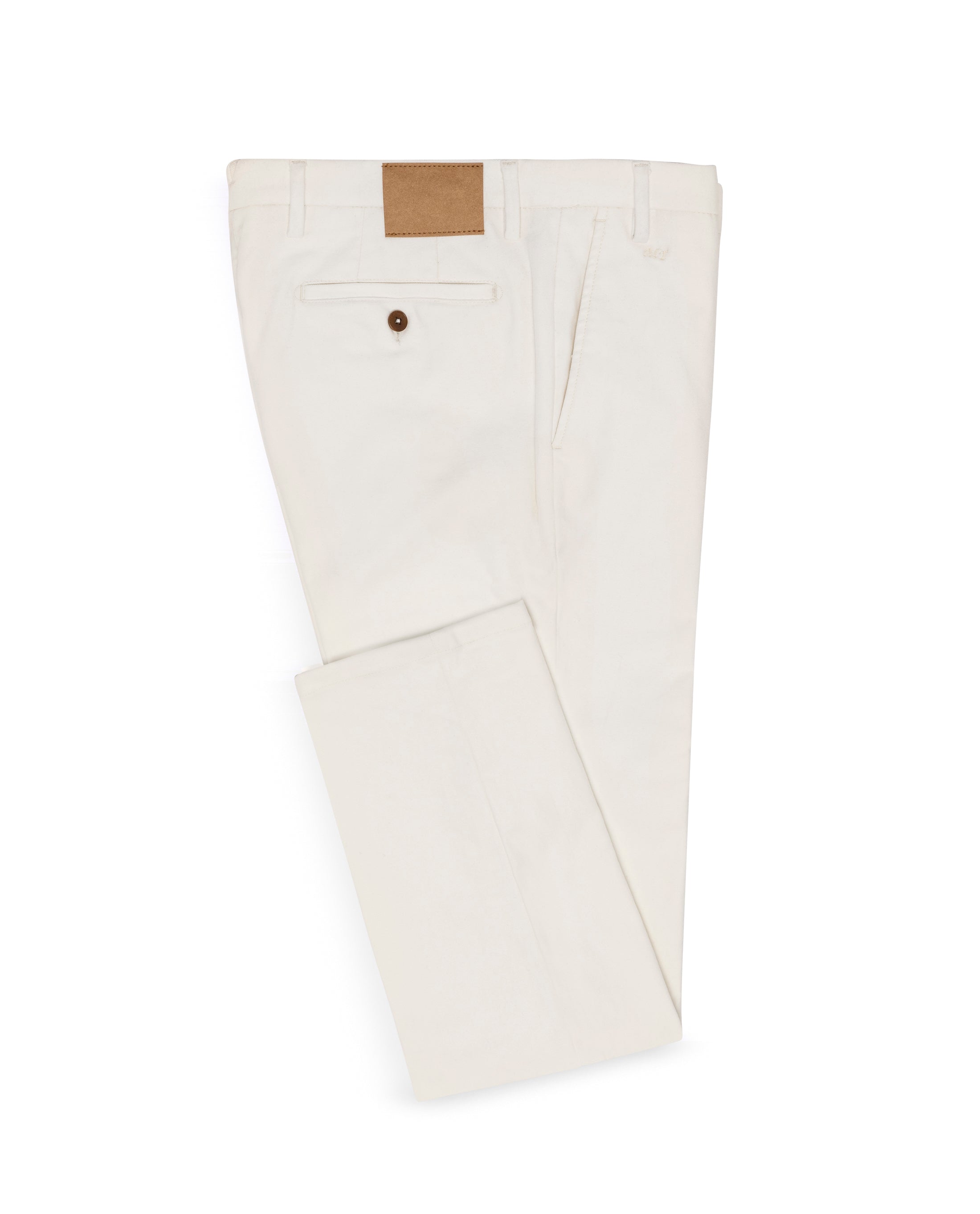 CHINOS - CUSTOM MADE - off white moleskin stretch