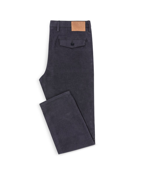 CHINOS - CUSTOM MADE - dark blue garment-dyed stretch broken twill