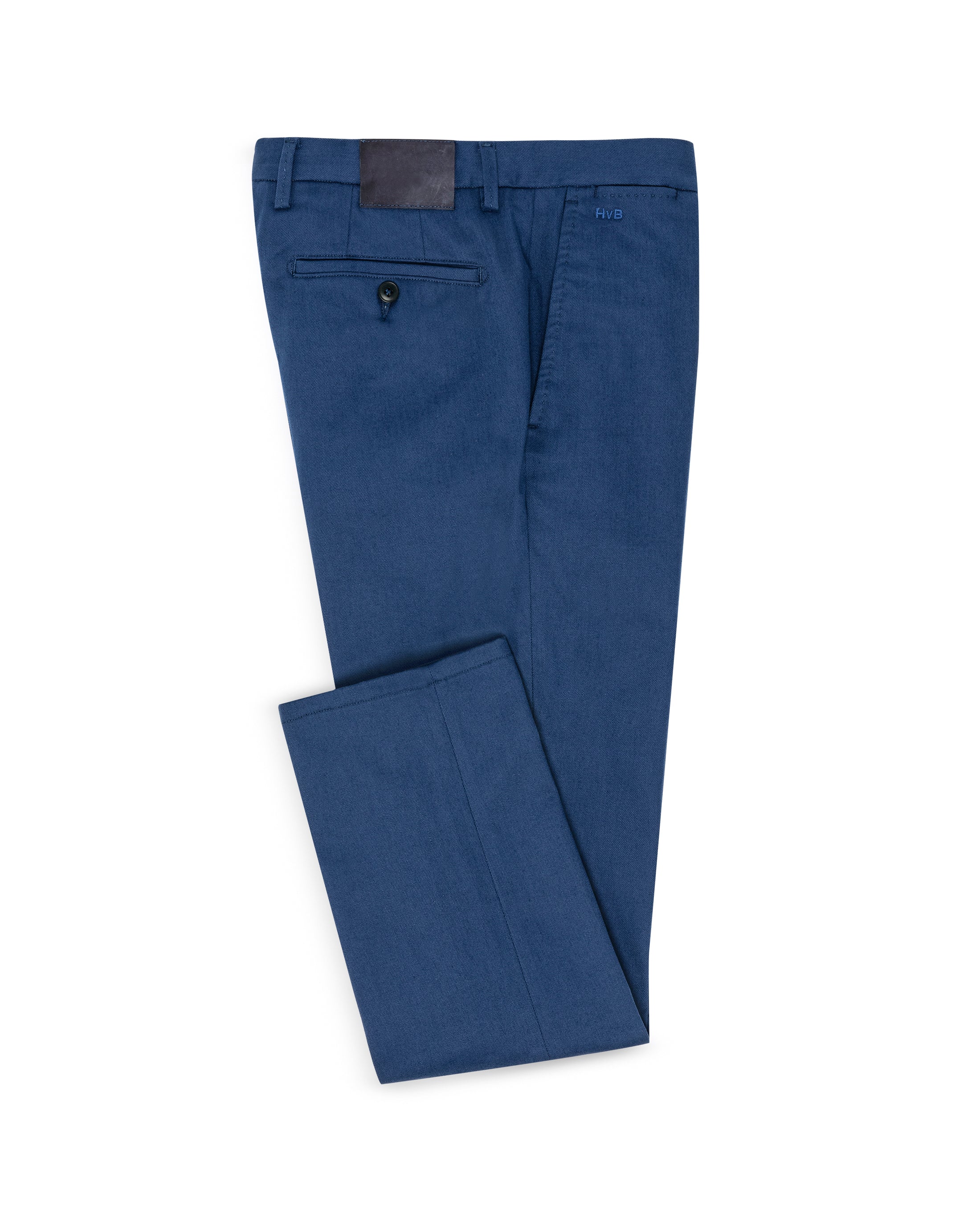 CHINOS - CUSTOM MADE - slate blue garment-dyed stretch broken twill