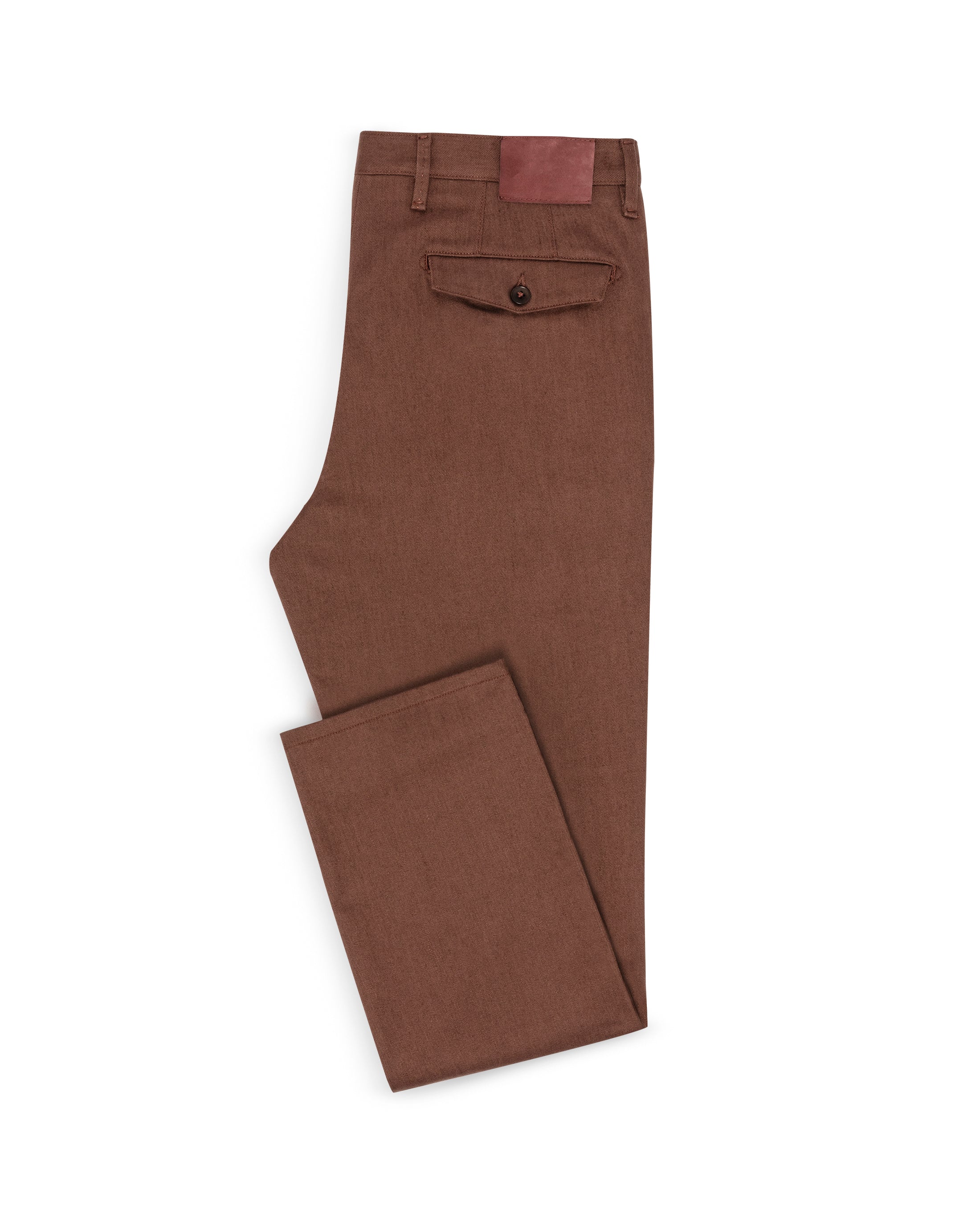 CHINOS - CUSTOM MADE - mid brown twill stretch