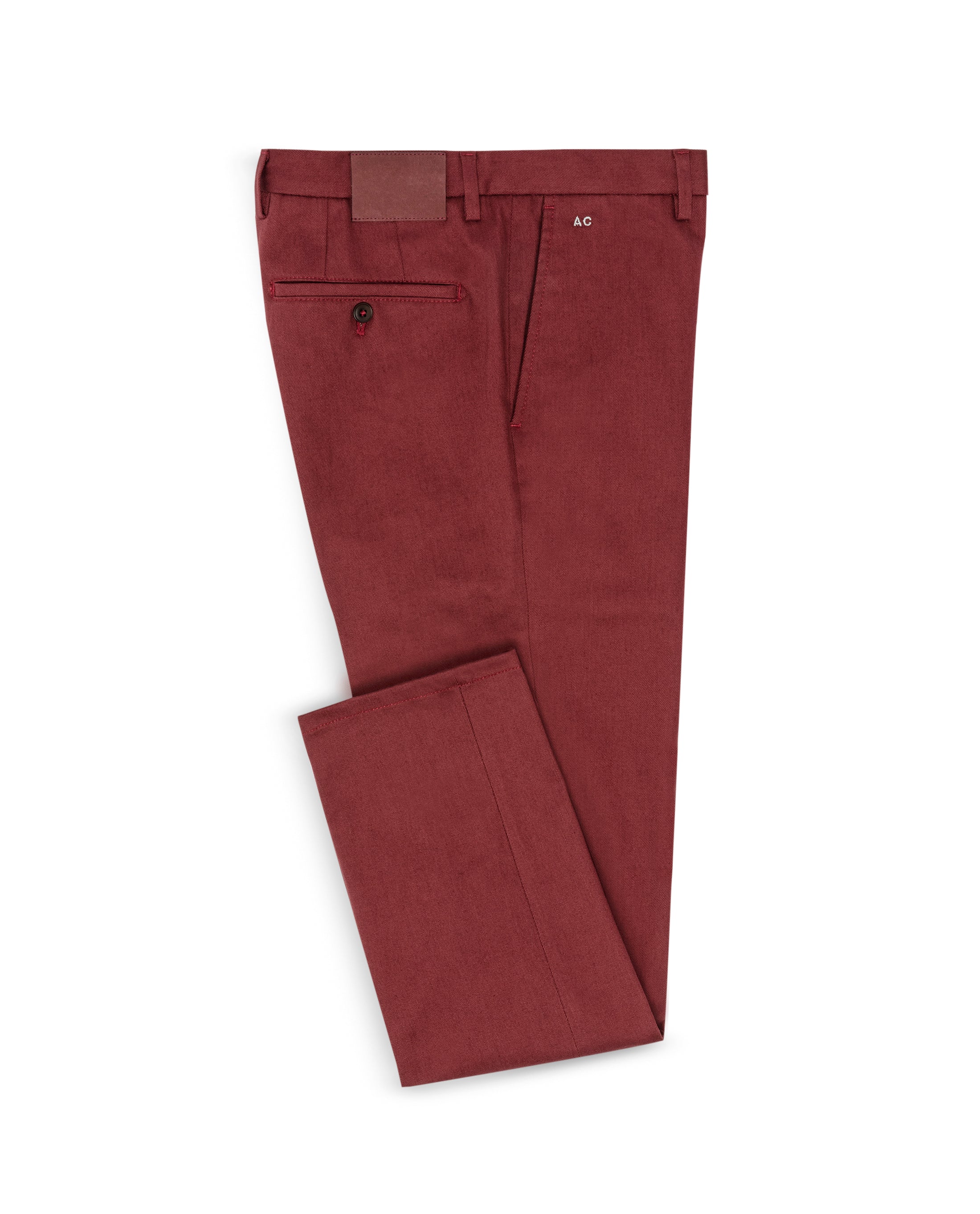 CHINOS - CUSTOM MADE - wine red twill stretch