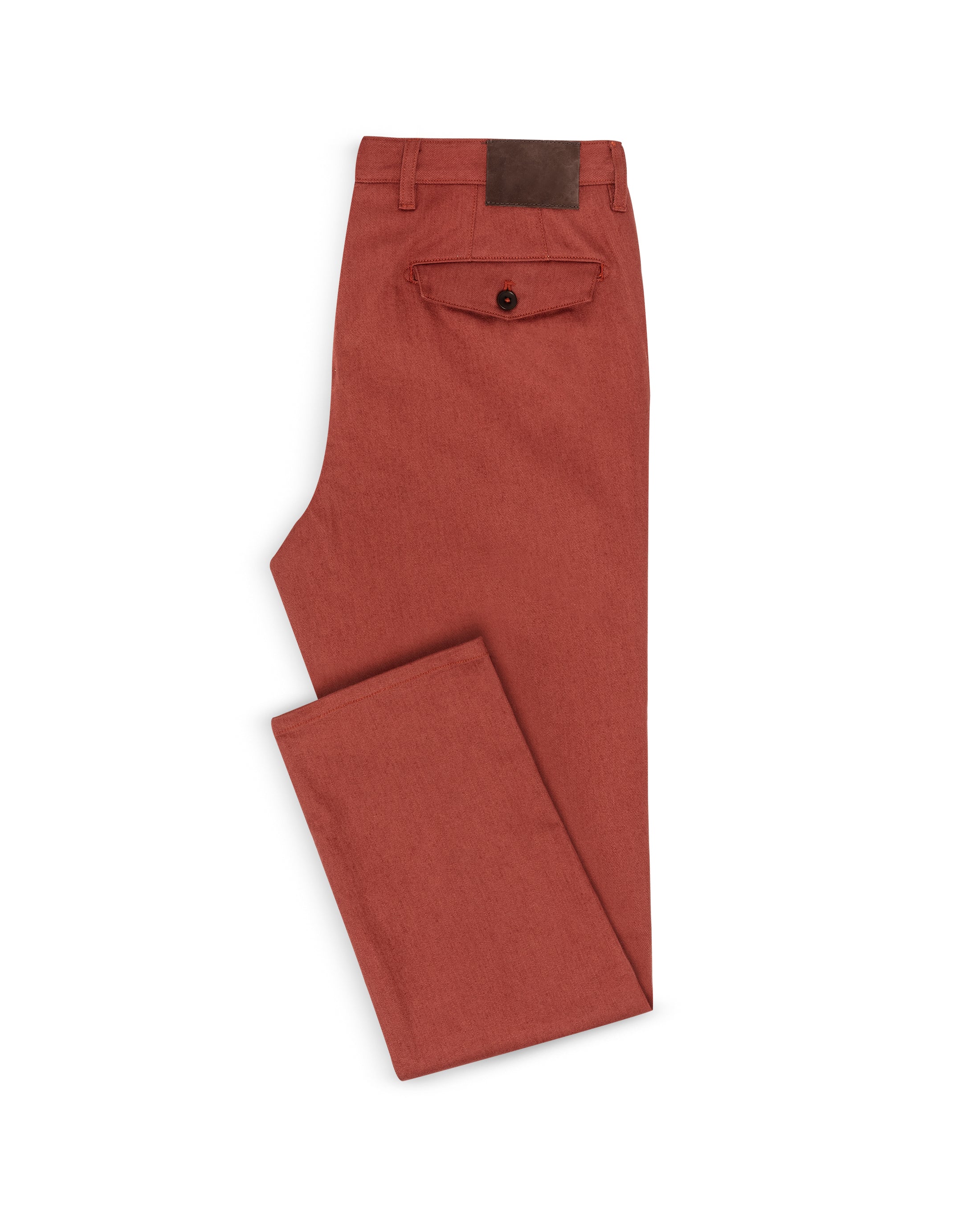 CHINOS - CUSTOM MADE -brick red twill stretch