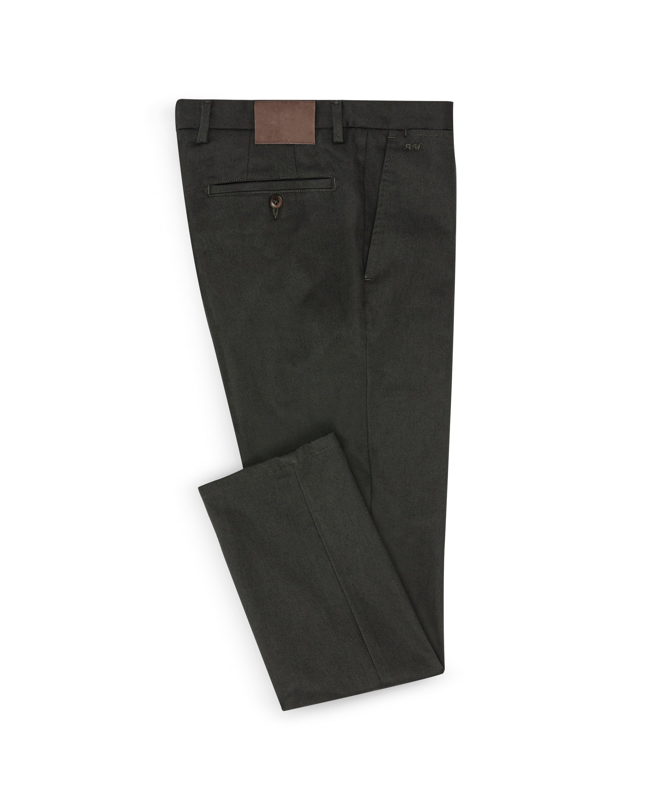 CHINOS - CUSTOM MADE -bottle green twill stretch