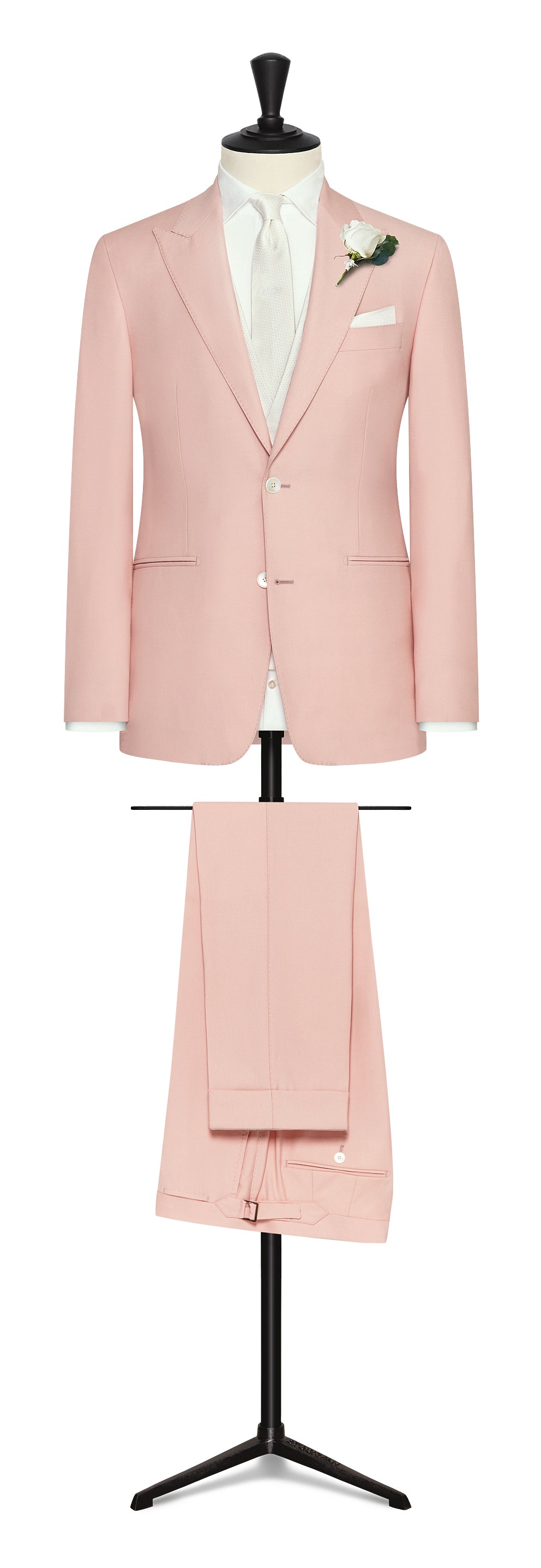 EVENT SUIT -    pastel pink s100 wool faille