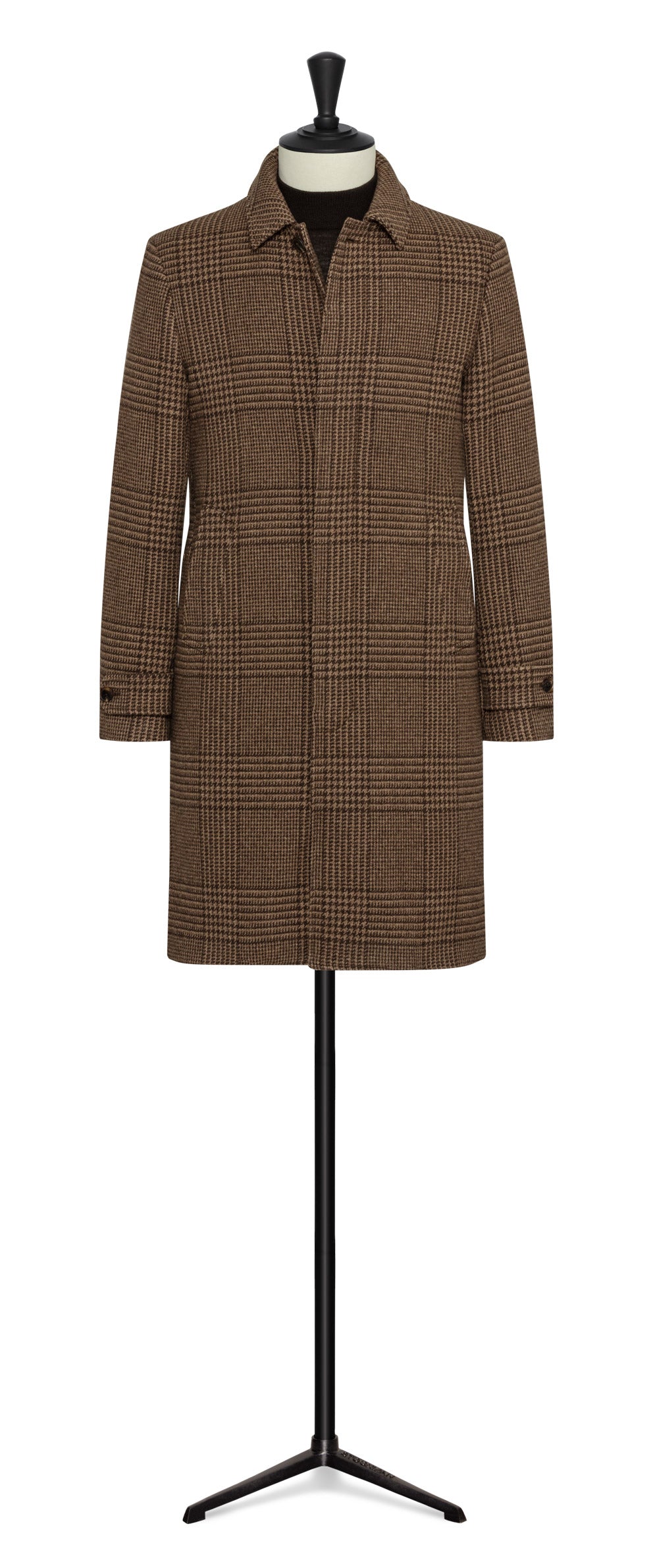 Brown / Midbrown GLENCHECK WOOL CUSTOM COAT