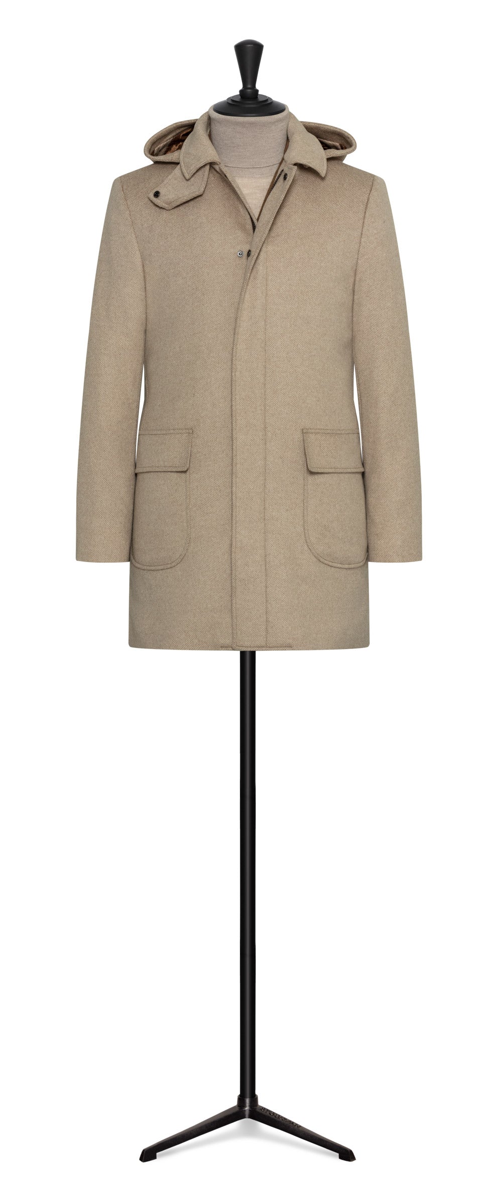 Beige Sporty WOOL CUSTOM COAT