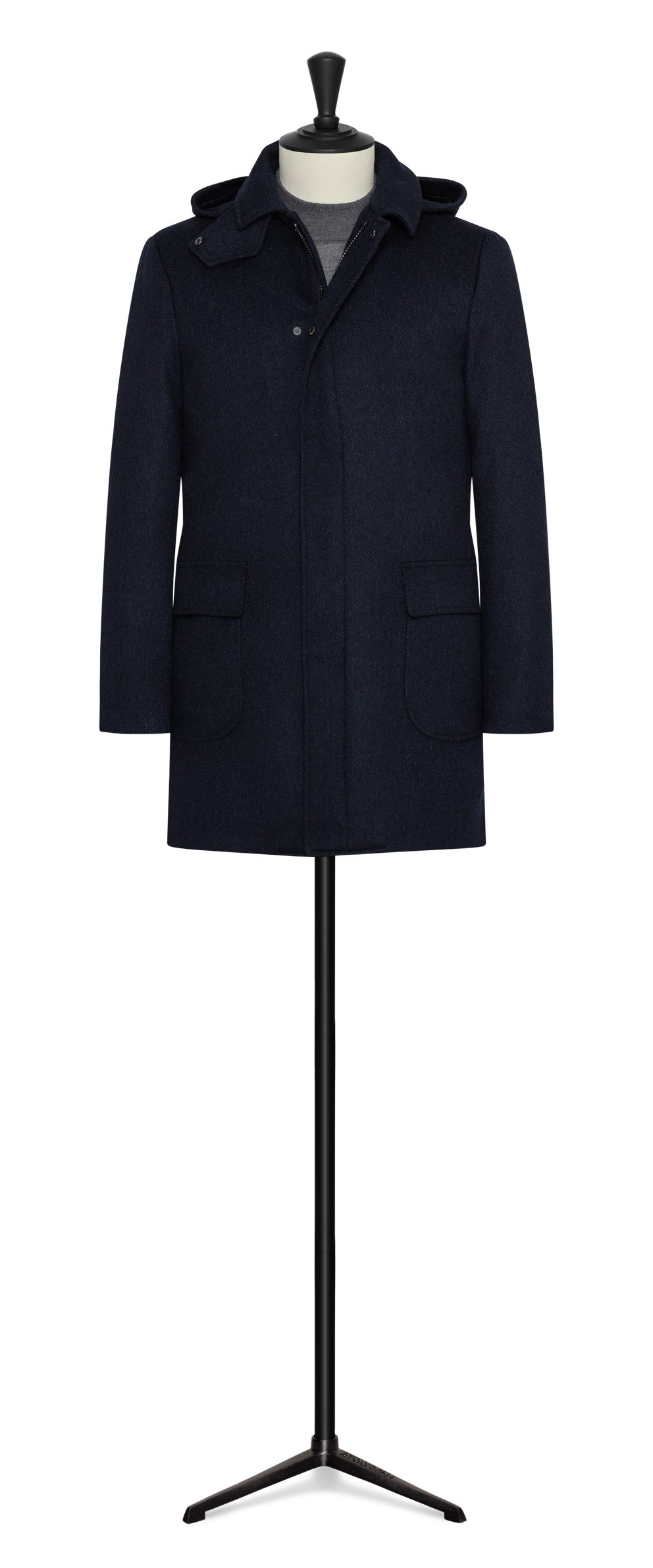 Dark blue Sporty WOOL CUSTOM COAT