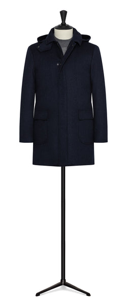 Dark blue Sporty WOOL CUSTOM COAT