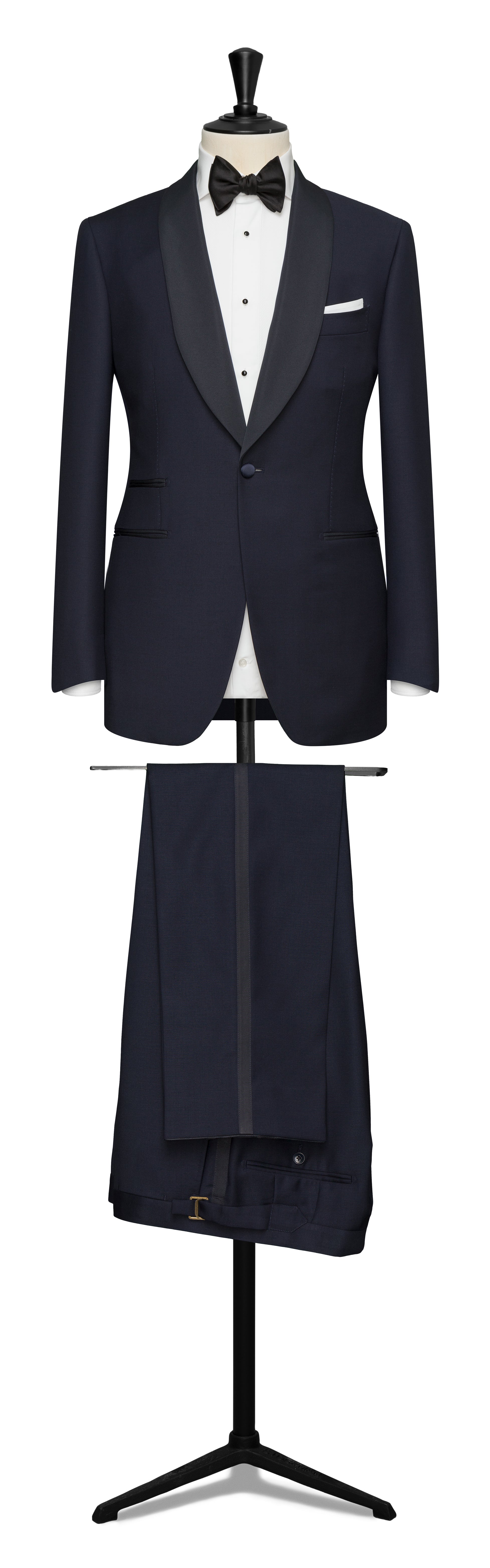 Wool-mohair barathea navy TUXEDO CUSTOM MADE