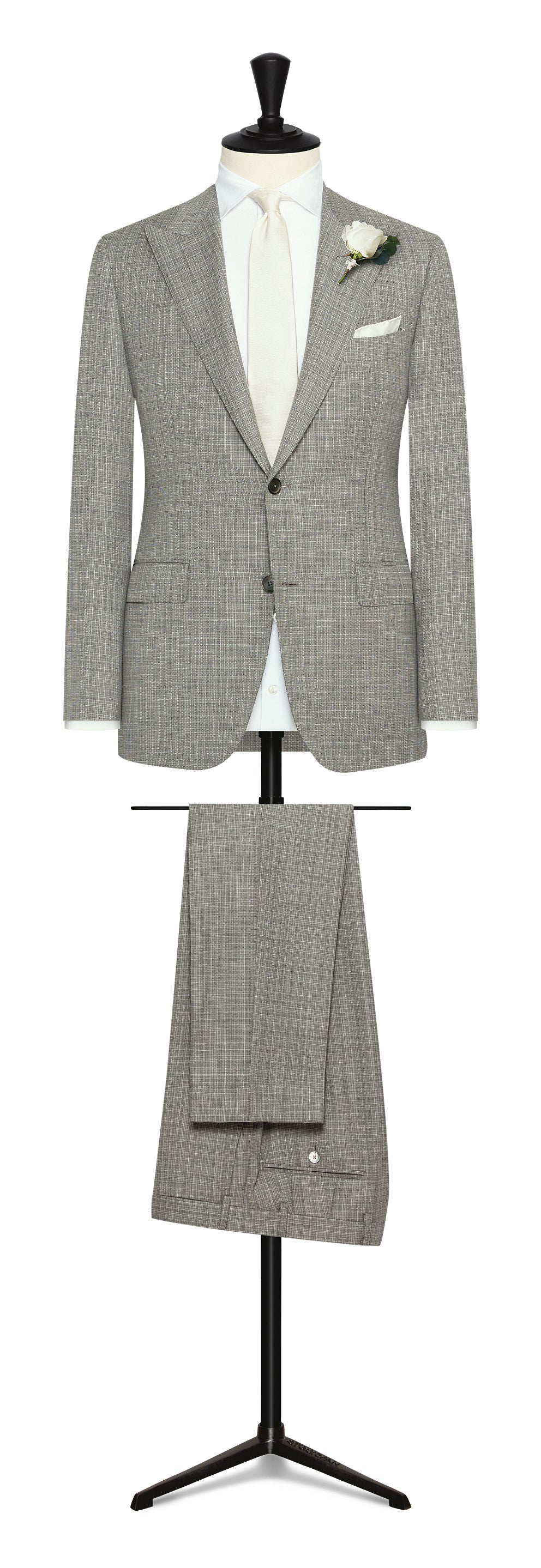 Wedding Suit - grey-white wool fancy weave