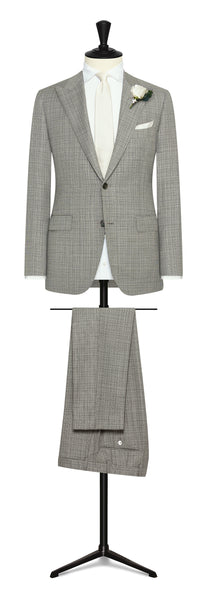 Wedding Suit - grey-white wool fancy weave