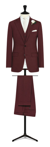 Wedding Suit - burgundy stretch wool