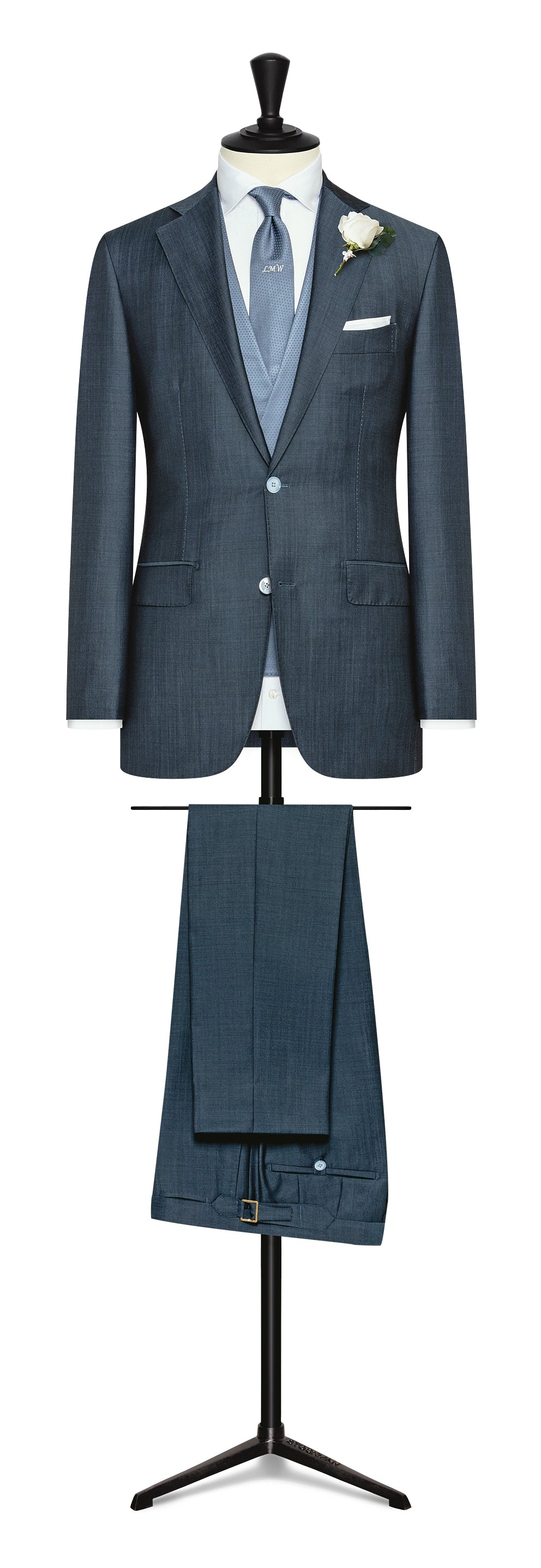 Wedding Suit - slate blue twill wool-mohair