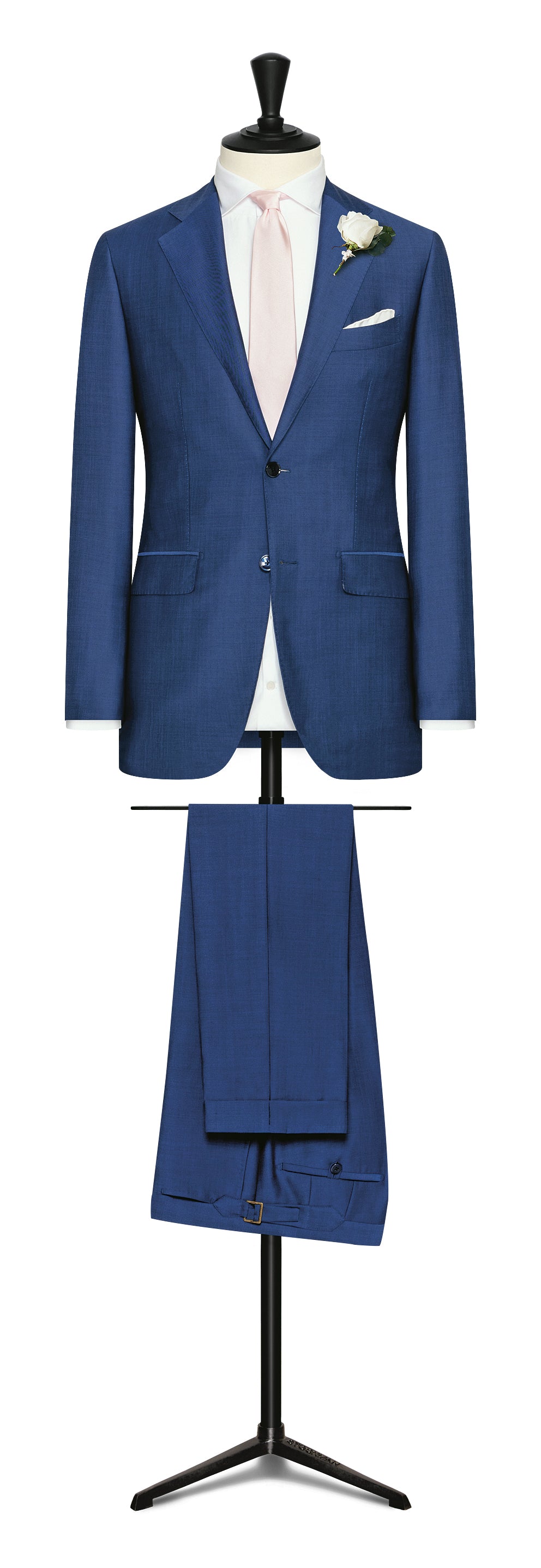 Wedding Suit -  bright blue twill wool-mohair