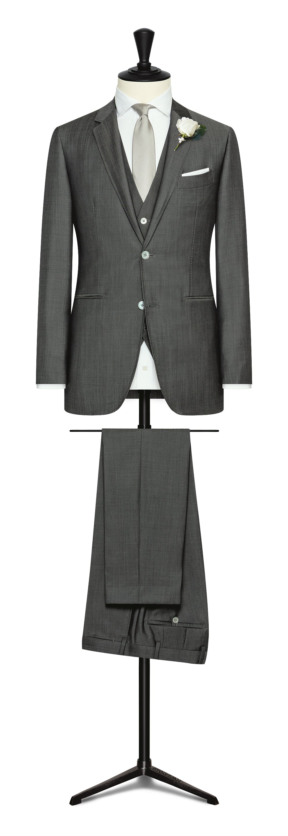 Wedding Suit - m.grey twill wool-mohair