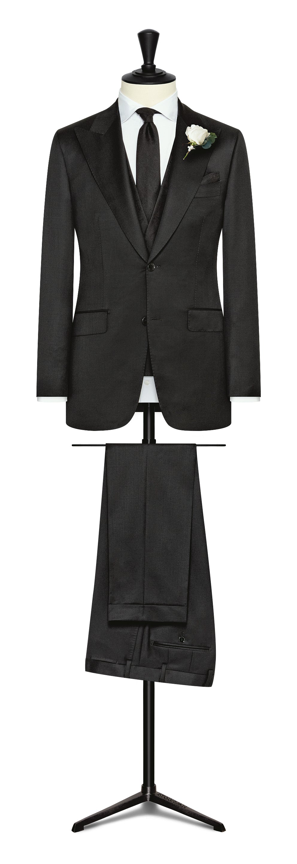 Wedding Suit - black twill wool-mohair