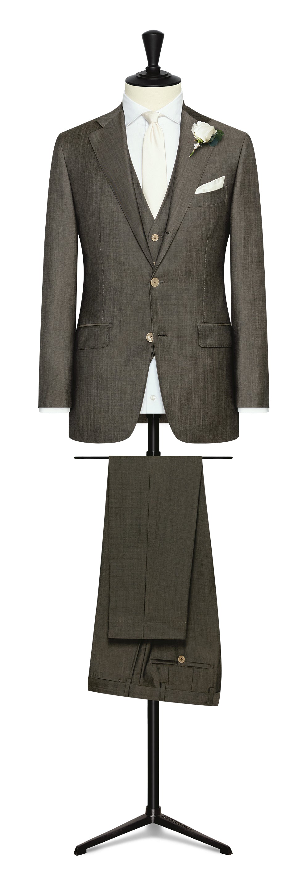 Wedding Suit -  taupe twill wool-mohair